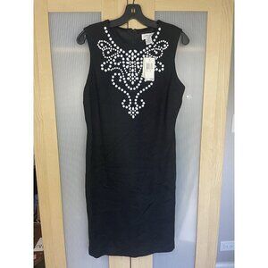 Carmen Marc Valvo Women's Dress Sz. M 6 Black Stretchy Sheath Party Work